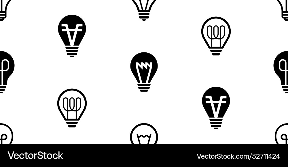 Seamless pattern with light bulb Royalty Free Vector Image