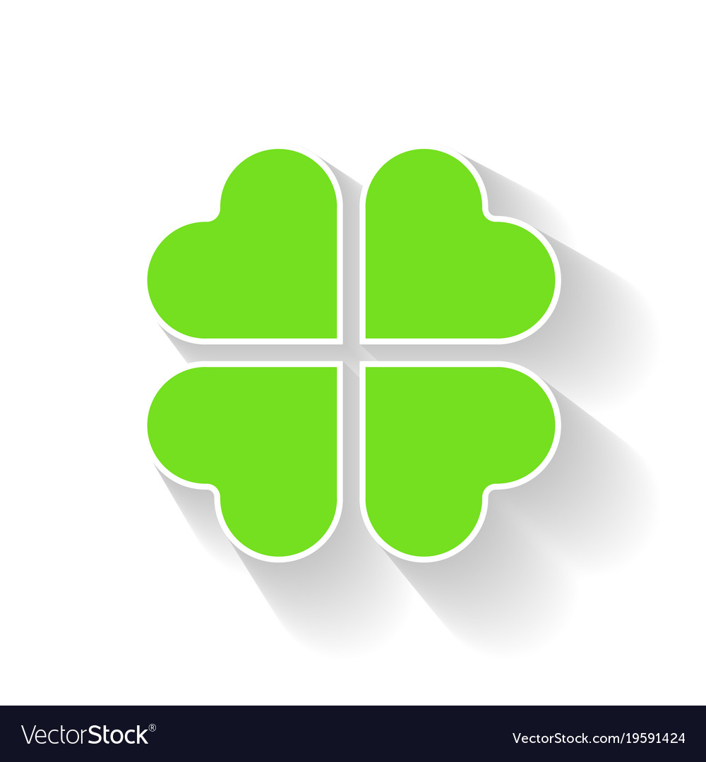 Shamrock Green Four Leaf Clover Icon Good Luck Vector Image
