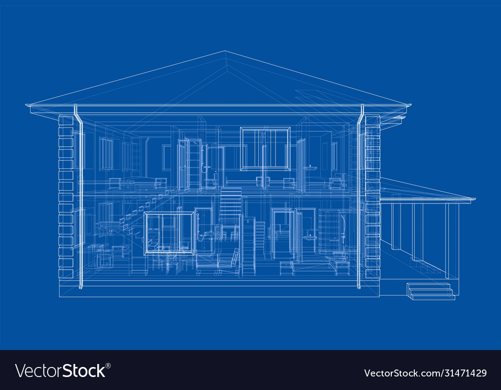 Abstract sketch a house Royalty Free Vector Image