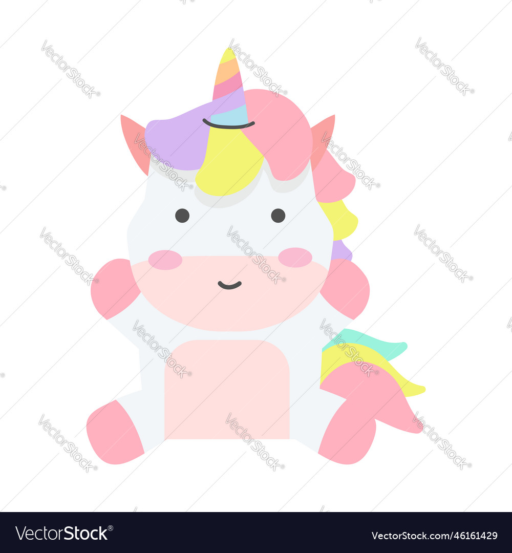 Cute unicorn happy character design