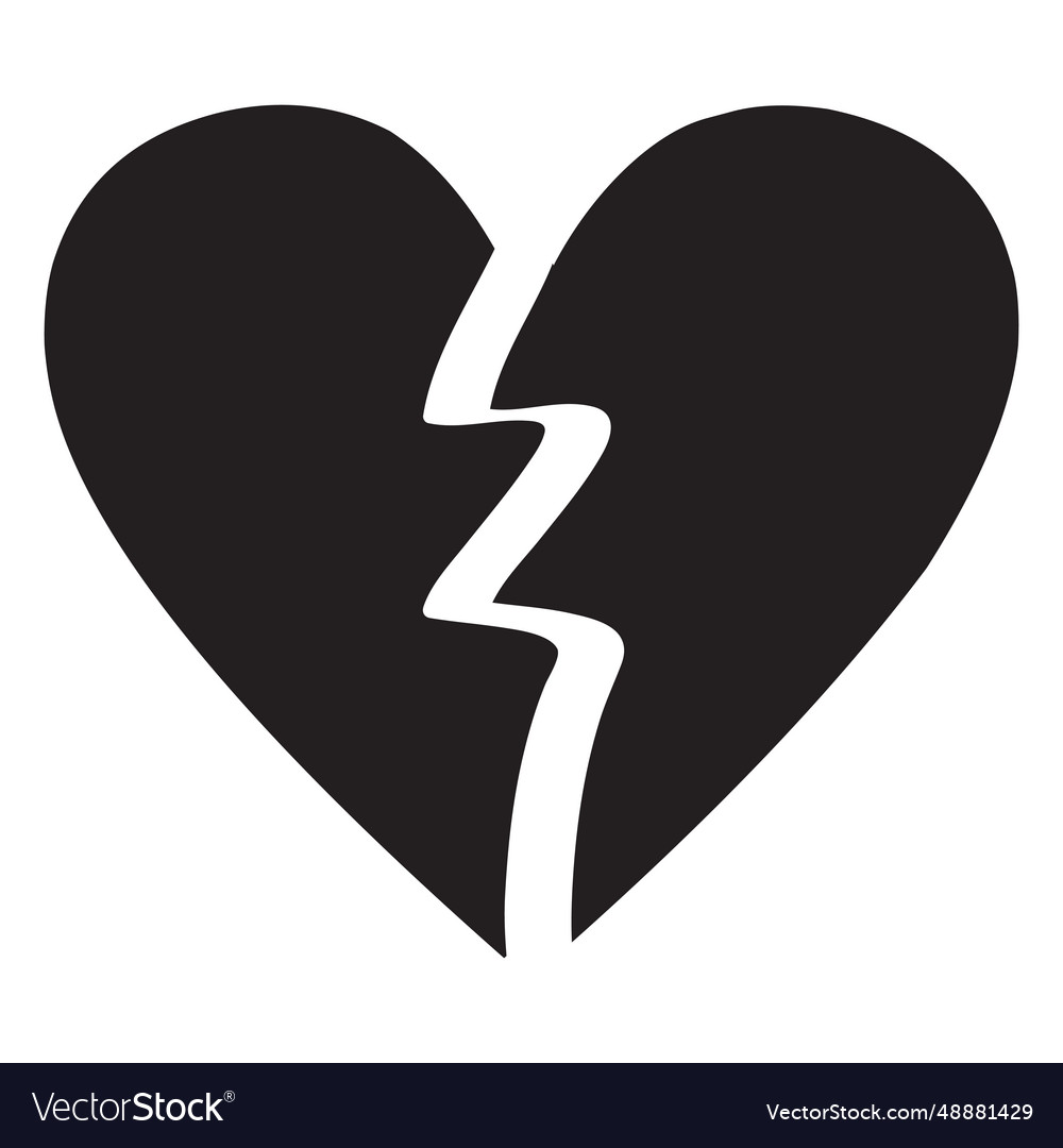 Heart logo broken Royalty Free Vector Image - VectorStock