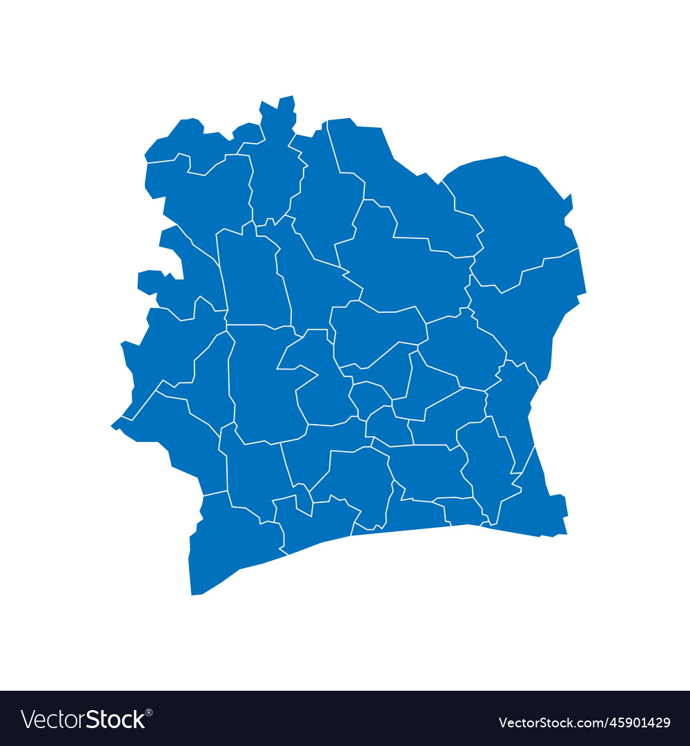 Ivory coast political map of administrative Vector Image