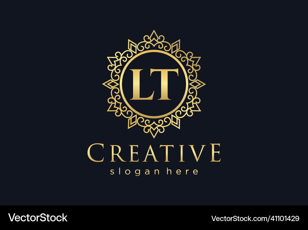 Lt initial letter luxury calligraphic feminine Vector Image