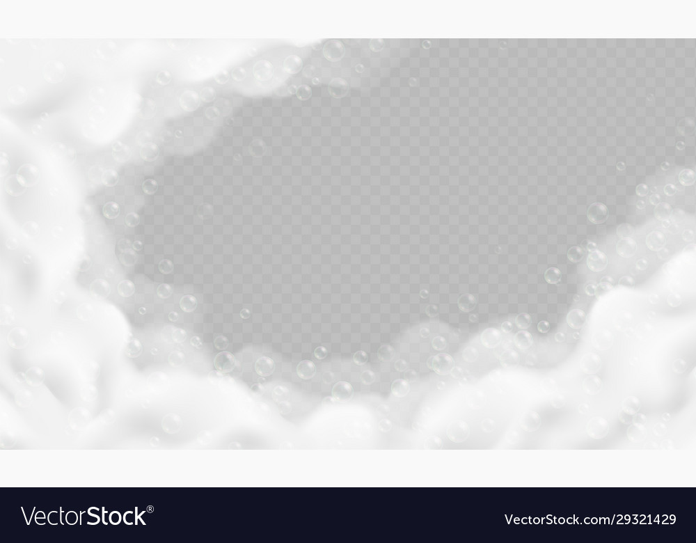 Realistic bath foam with bubbles isolated Vector Image