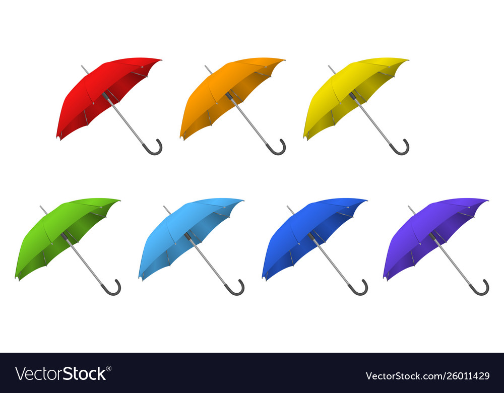 Realistic detailed 3d color blank umbrella Vector Image