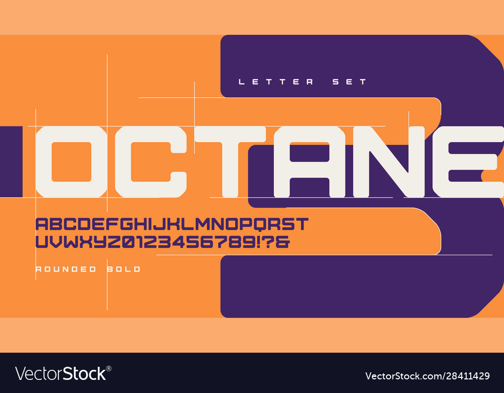 Sans serif rounded bold urban geometric Royalty Free Vector Sans serif rounded bold urban geometric vector image on VectorStock