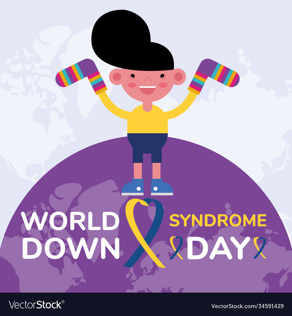 World down sindrome day campaign poster Royalty Free Vector