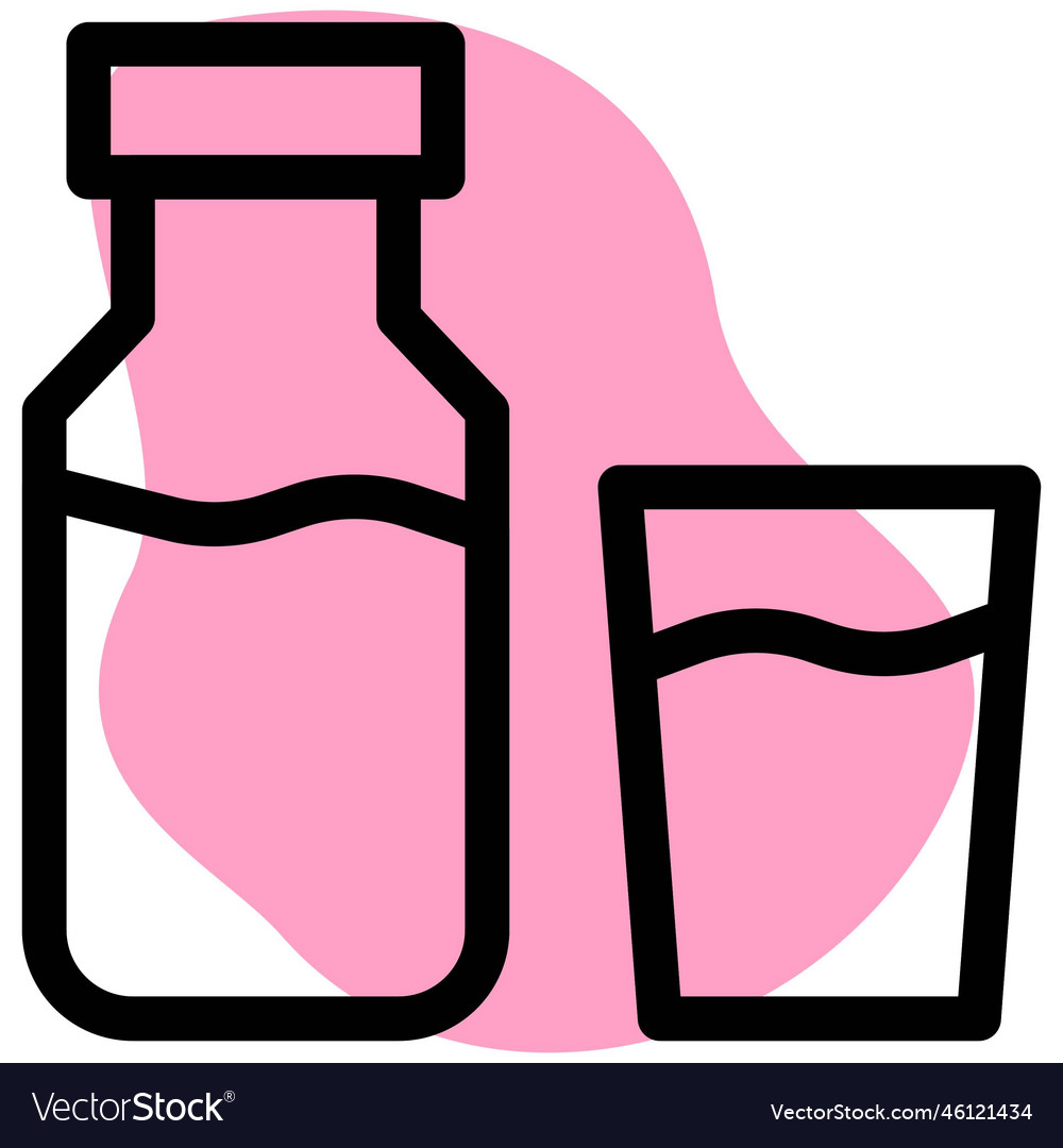 Creamy Pasteurized Milk In Bottle And Glass Vector Image creamy-pasteurized-milk-in-bottle-and-glass-vector-image