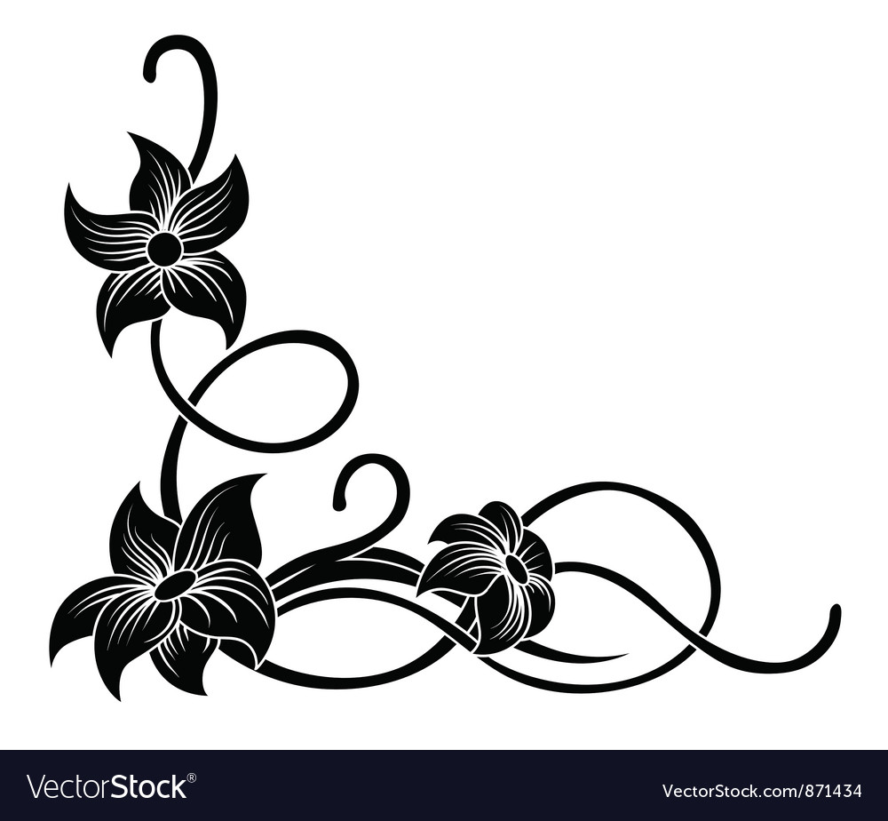 Download Floral corner Royalty Free Vector Image - VectorStock