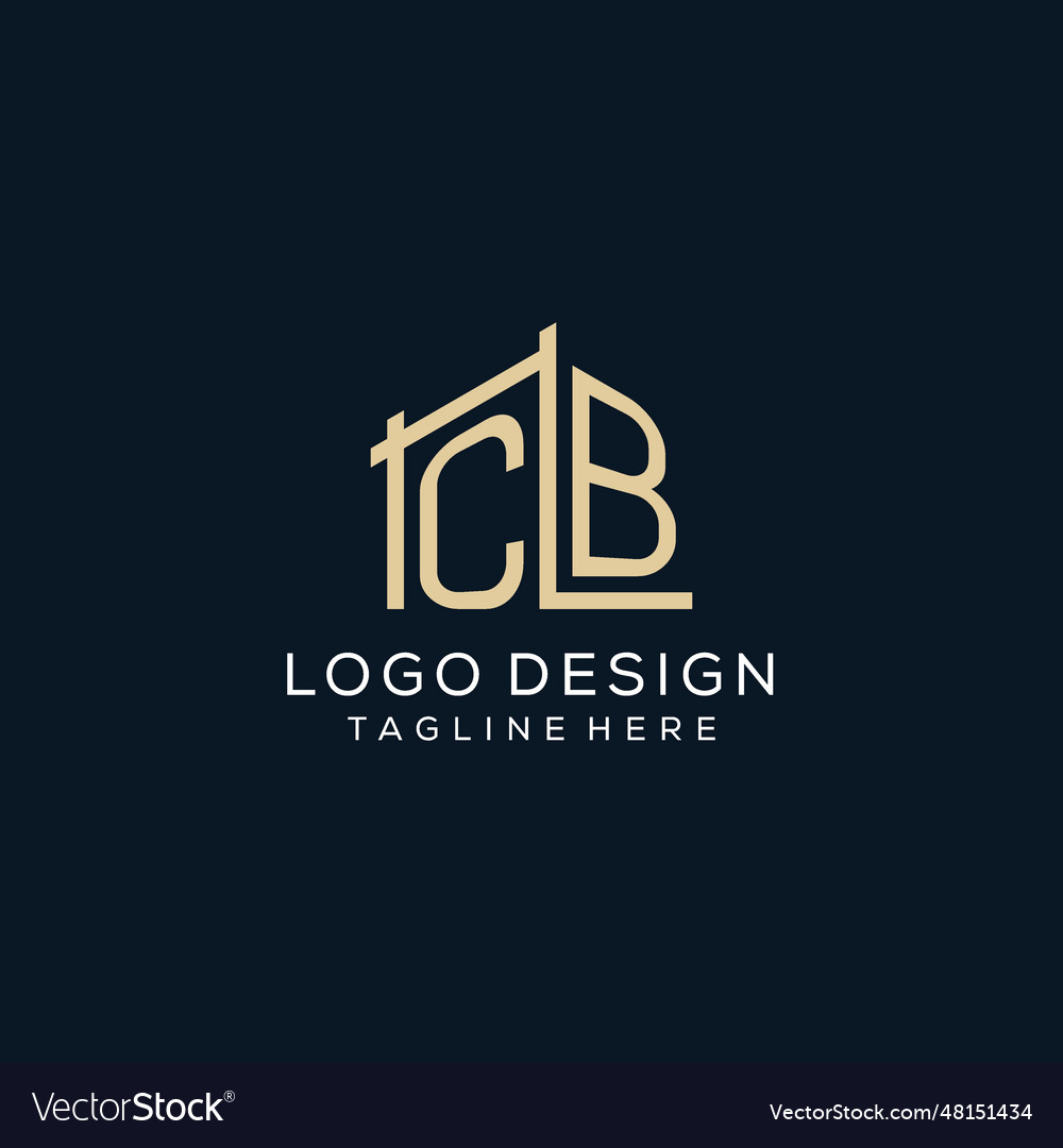 Initial cb logo clean and modern architectural Vector Image