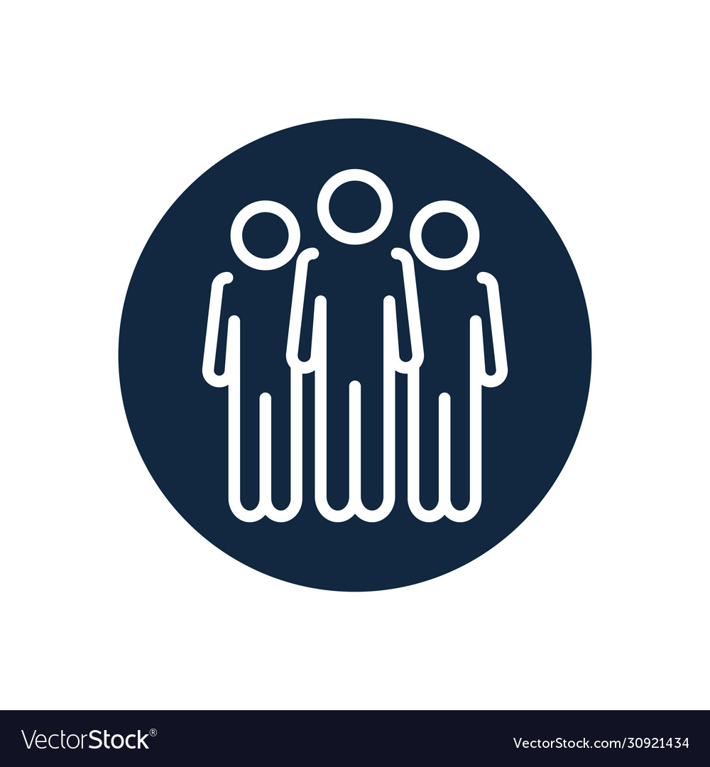 Pictograph people standing icon line block style Vector Image