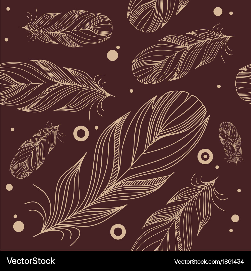 Seamless pattern with feathers Royalty Free Vector Image