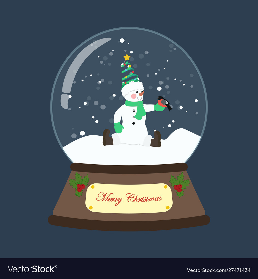 Snowman in christmas costume snowball Royalty Free Vector