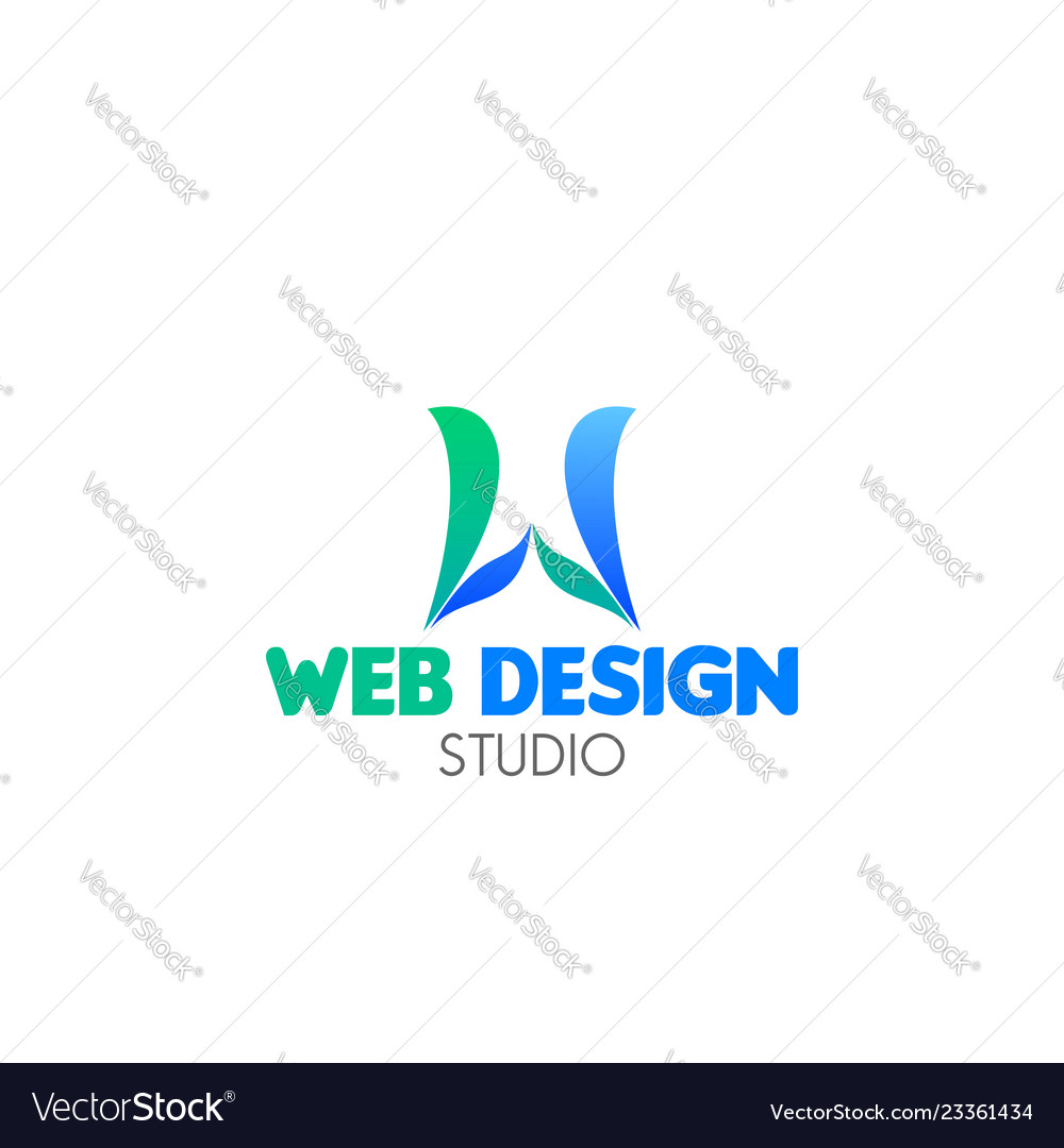 Web design studio emblem Royalty Free Vector Image