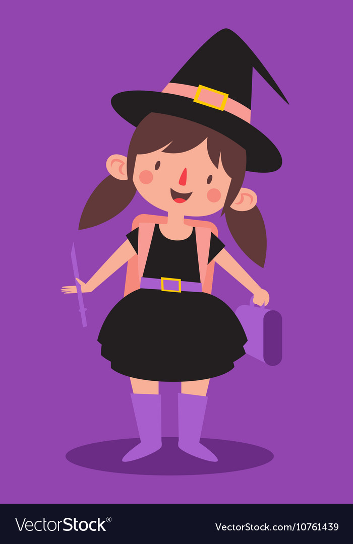 Cute student witch Royalty Free Vector Image - VectorStock