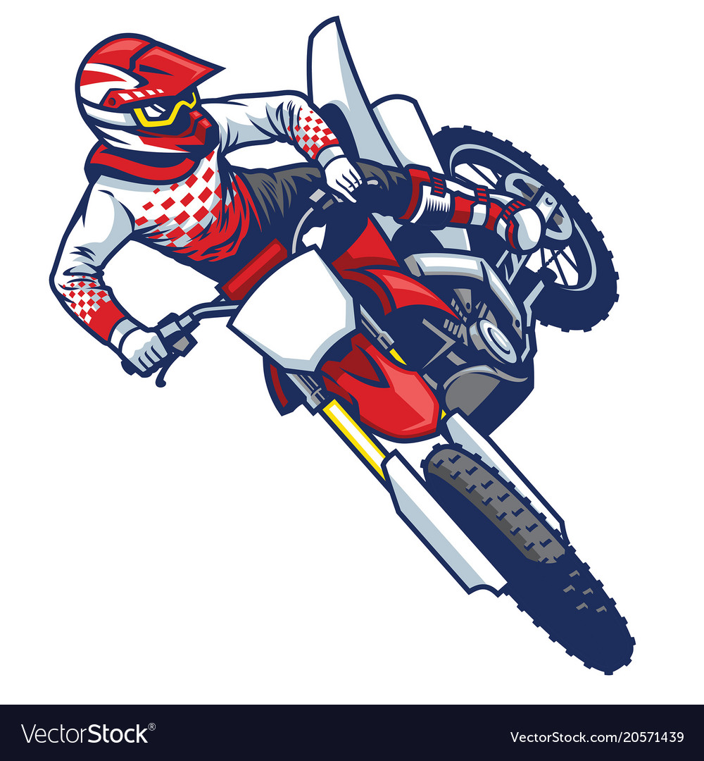 Motocross Rider Doing Jumping Whip Trick Vector Image