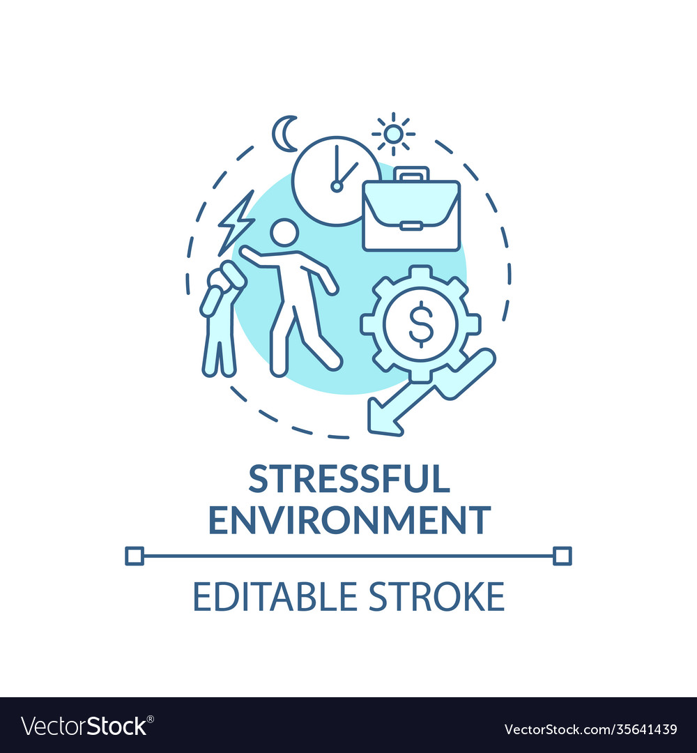 Stressful Environment Turquoise Concept Icon Vector Image