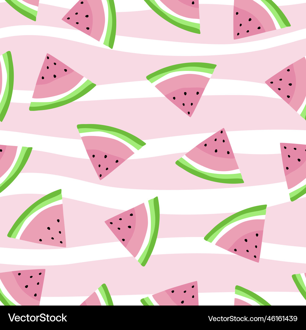 Watermelon seamless pattern slices Royalty Free Vector Image