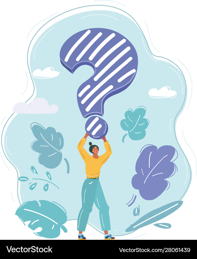 Woman with question mark Royalty Free Vector Image