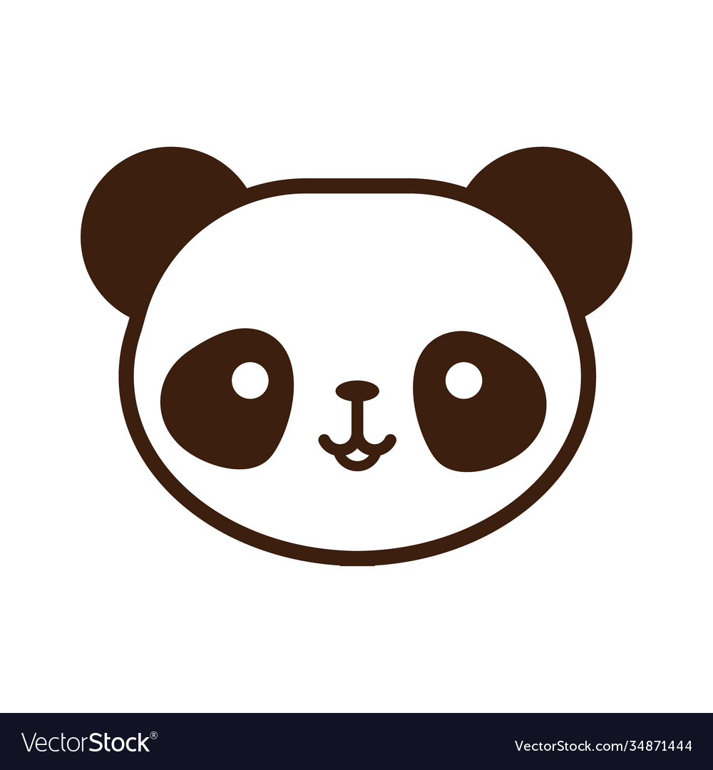 Panda bear kawaii cute animal icon Royalty Free Vector Image