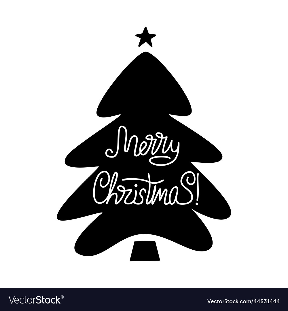 Flat hand drawn christmas tree design Royalty Free Vector