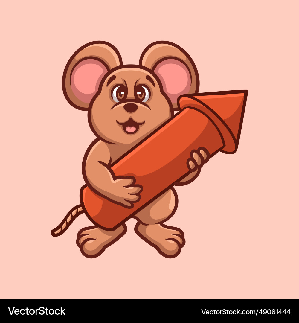 Cartoon Mouse Exploding Mouse firework rocket cartoon Royalty Free Vector Image