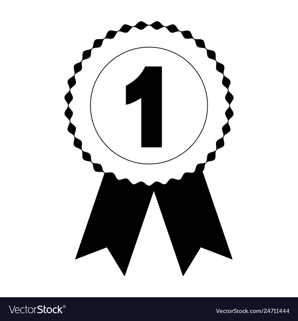 Rosette medal award number one competition Vector Image