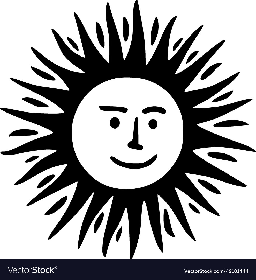 Sun - minimalist and flat logo Royalty Free Vector Image