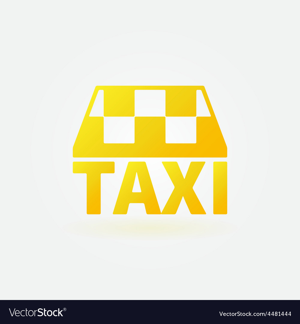 Taxi yellow icon or logo Royalty Free Vector Image