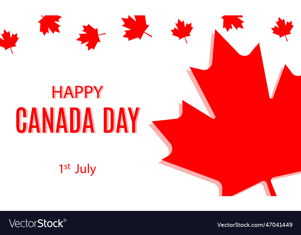 Happy canada day background with red maple leaf Vector Image