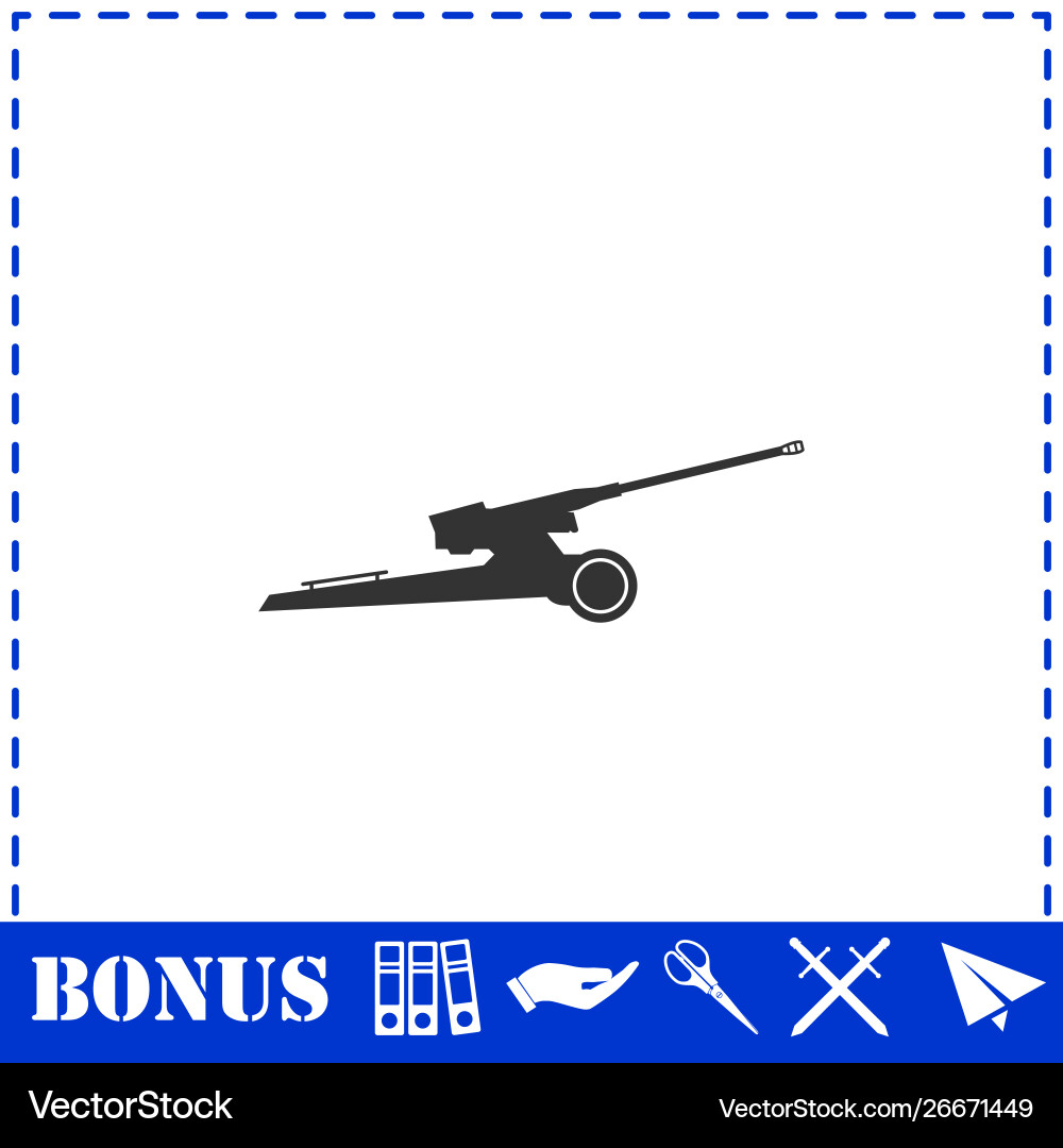 Howitzer icon flat Royalty Free Vector Image - VectorStock
