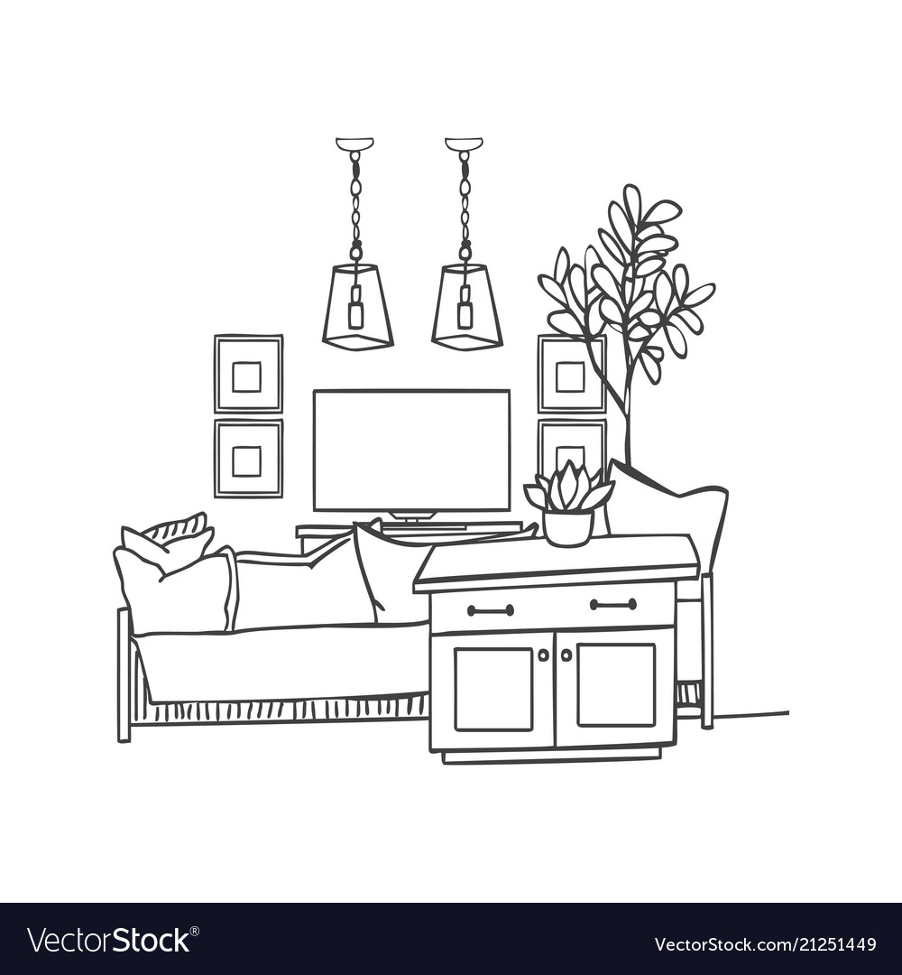 Freehand drawing I made for the living room renovation of my friend's new  apartment in São Paulo, Brazil :) : r/InteriorDesign