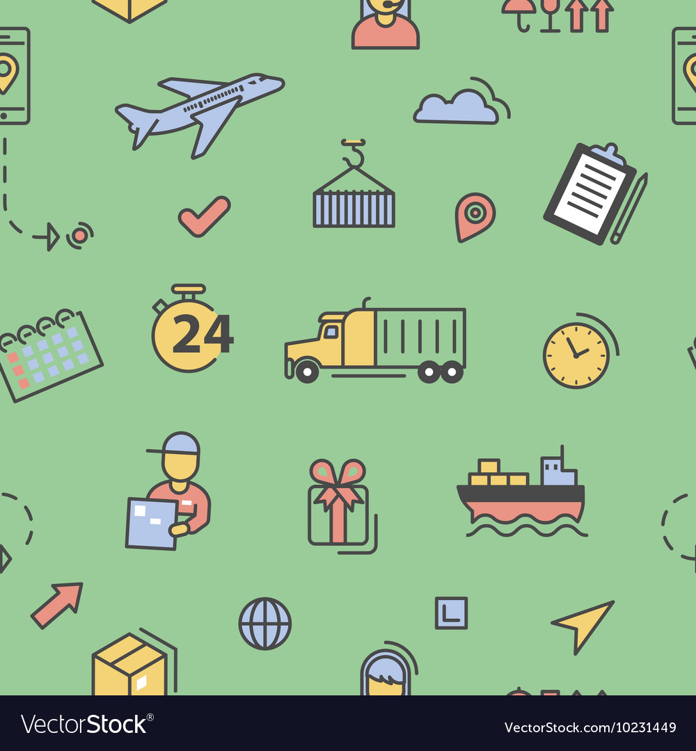 Logistics shipping service seamless pattern