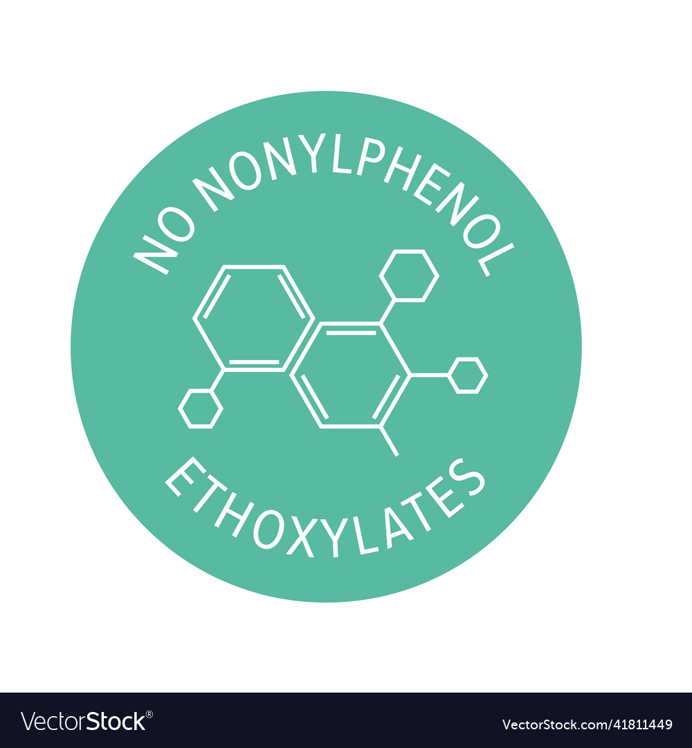 No nonylphenol ethoxylates sticker for cosmetic Vector Image