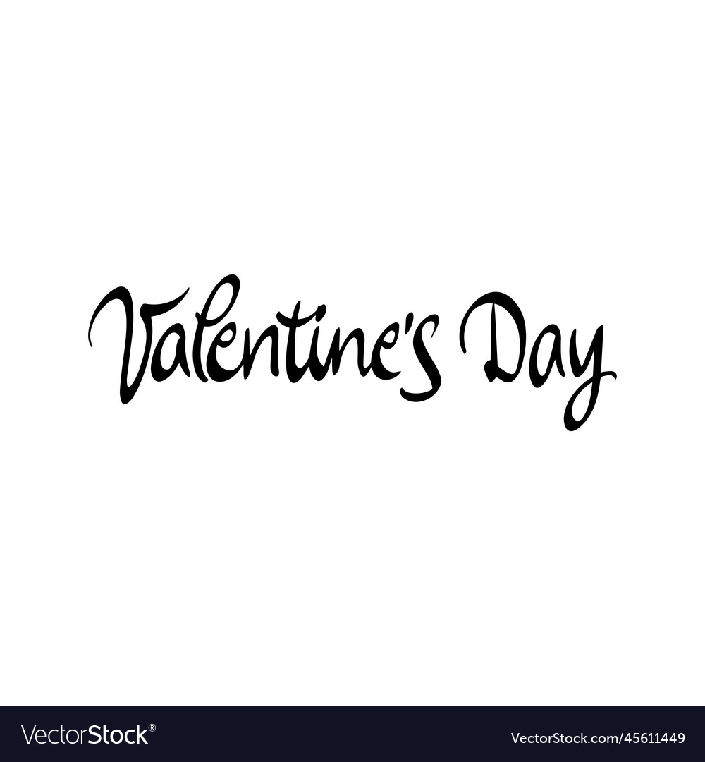 Valentine Day Handwritten Isolated Lettering Vector Image