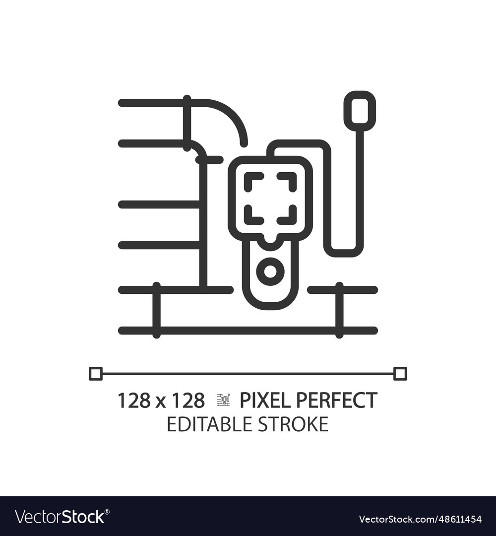 2d customizable thin linear black pipeline Vector Image