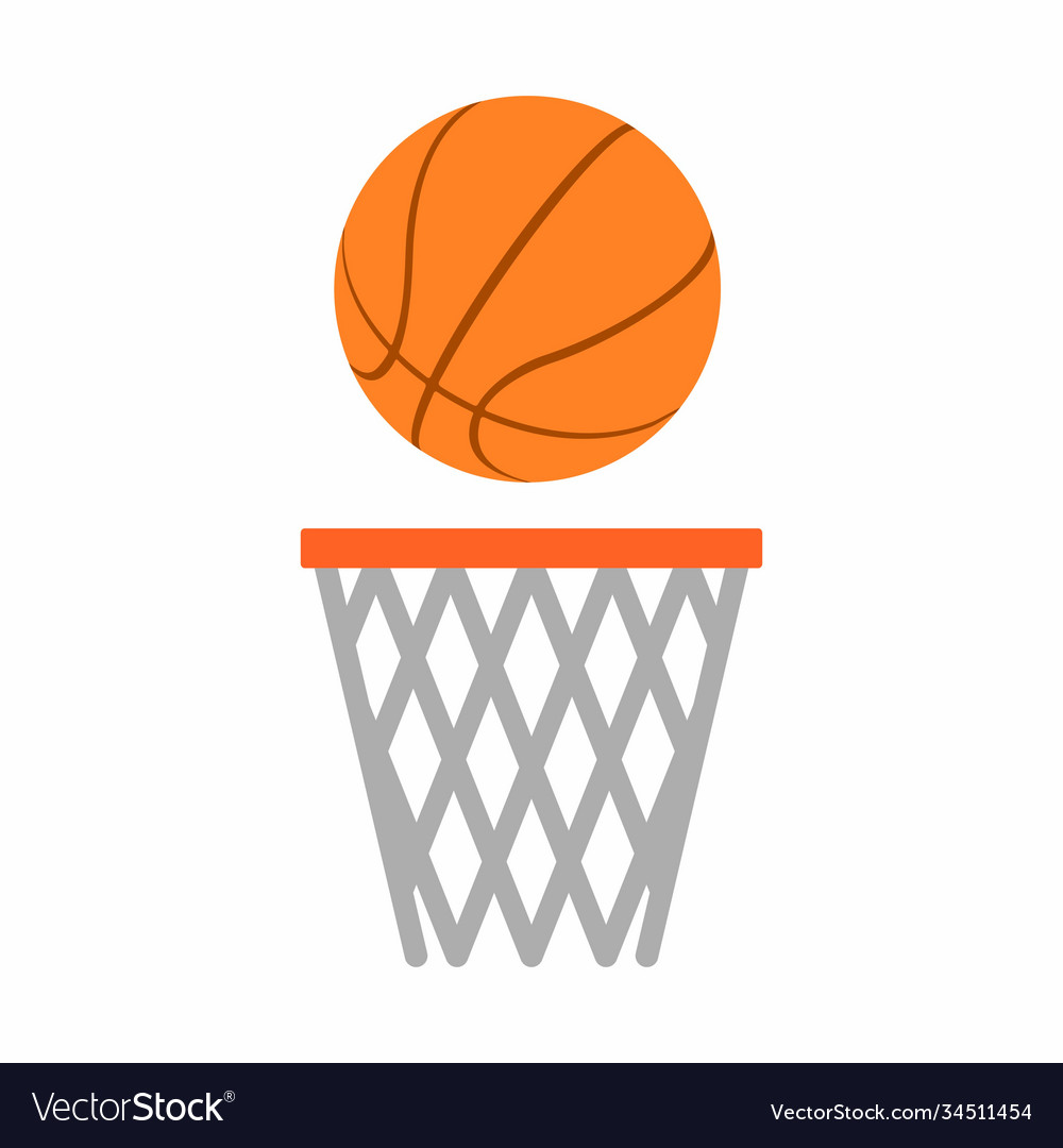 Basketball ball net in flat style isolated Vector Image