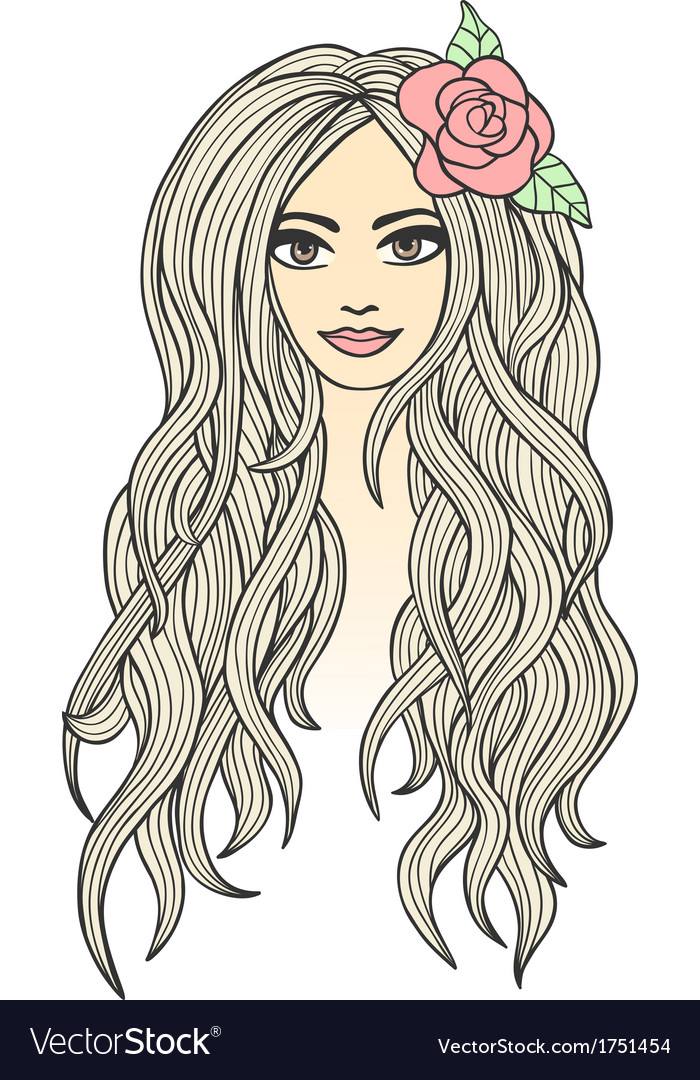 Drawing A Beautiful Girl Royalty Free Vector Image