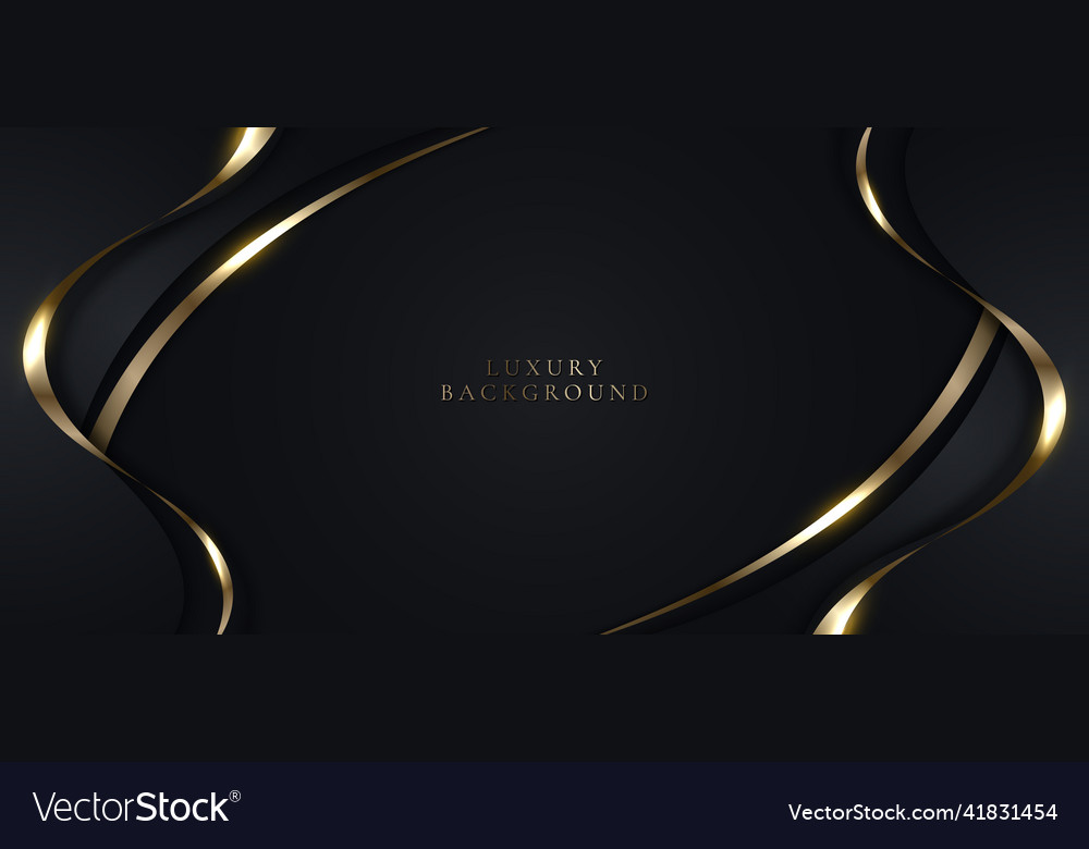 Elegant 3d abstract background black curved shape Vector Image