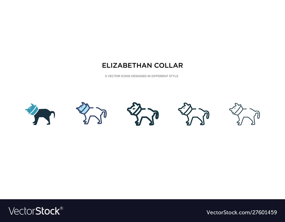 Elizabethan collar icon in different style two Vector Image