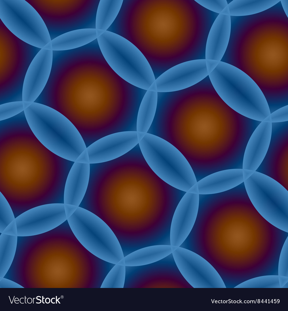 Glowing blue and orange circles pattern Royalty Free Vector