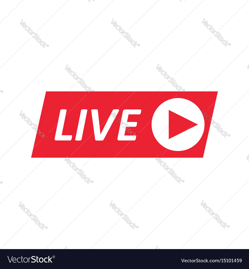 Live stream sign emblem logo Royalty Free Vector Image