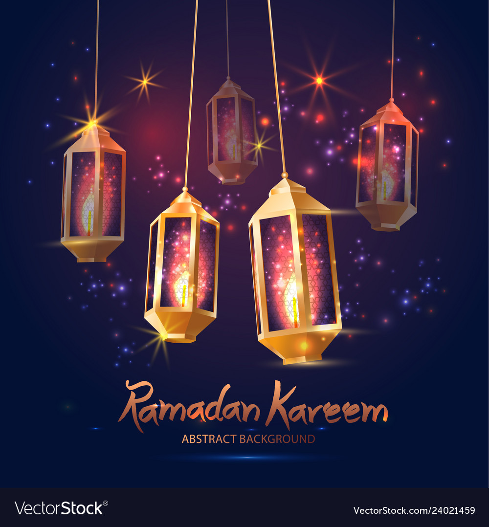 Ramadan Kareem Background With 3d Royalty Free Vector Image