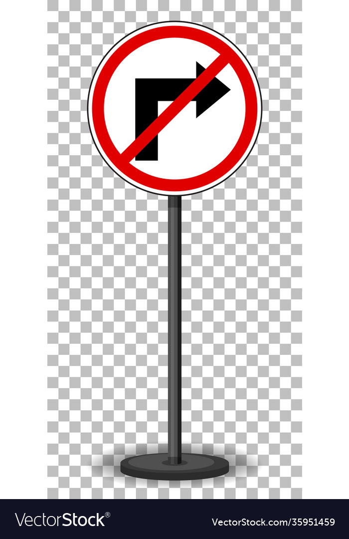 Red traffic sign on transparent background Vector Image