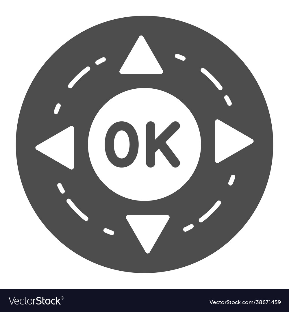 Remote control buttons solid icon monitors and tv Vector Image