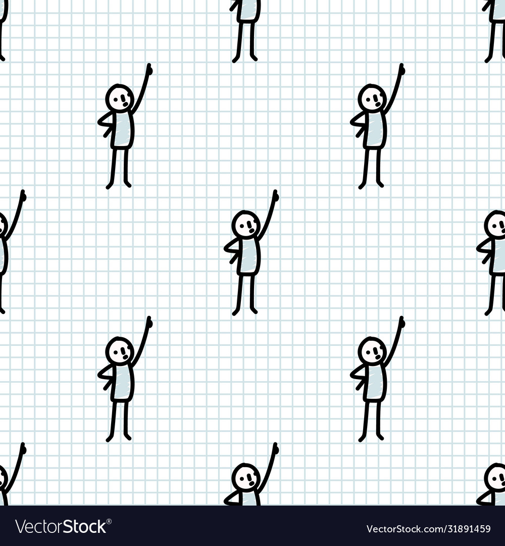 Seamless pattern hand drawn doodle stick figure Vector Image