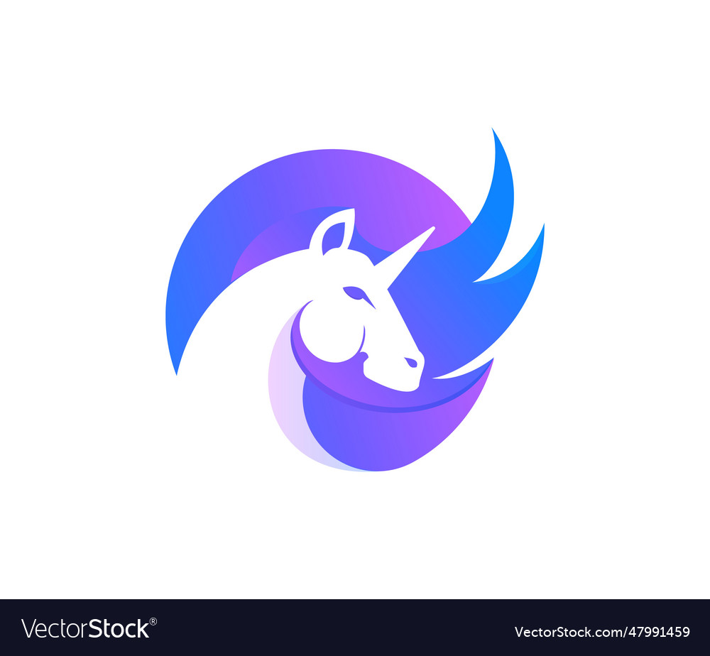 Unicorn design icon logo Royalty Free Vector Image