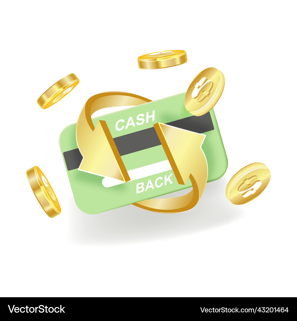 Cash back service financial payment label Vector Image