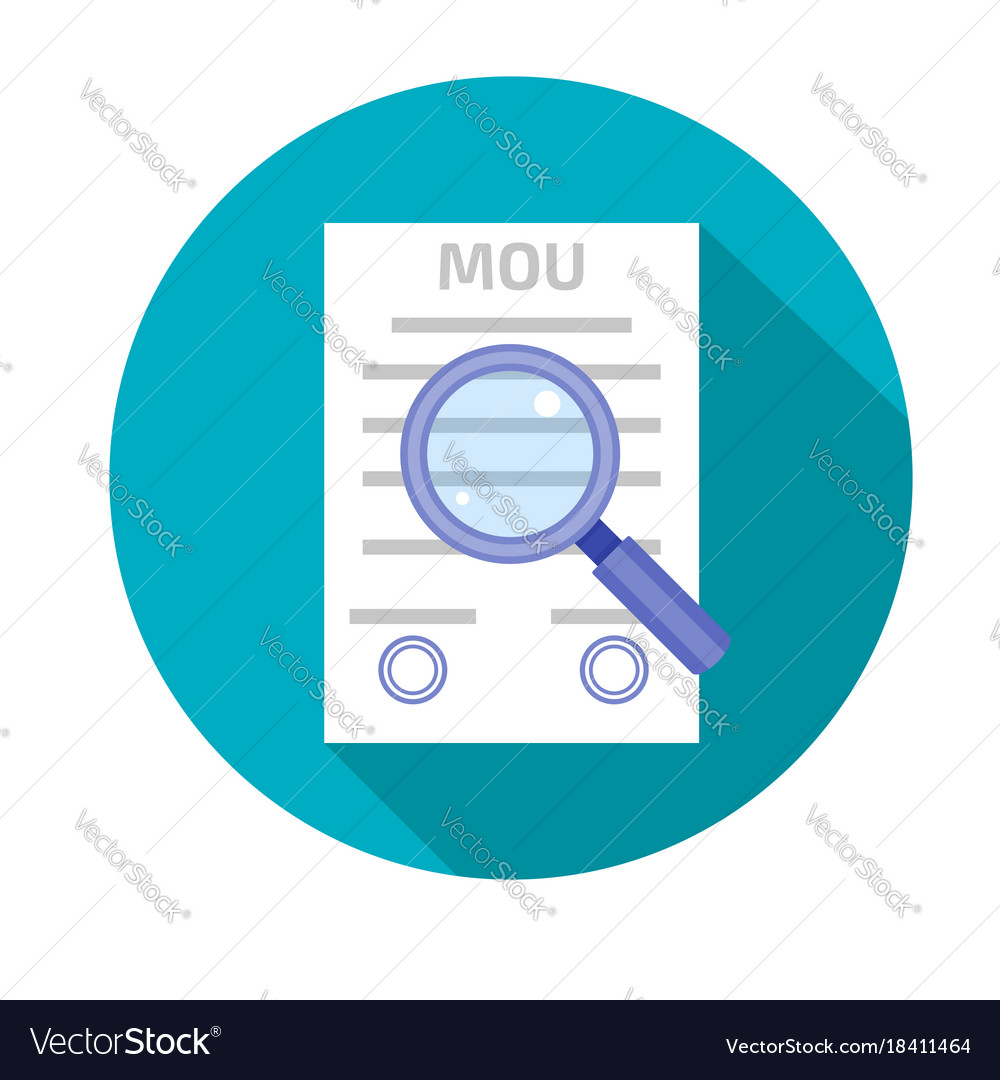 Memorandum of understanding mou icon Royalty Free Vector