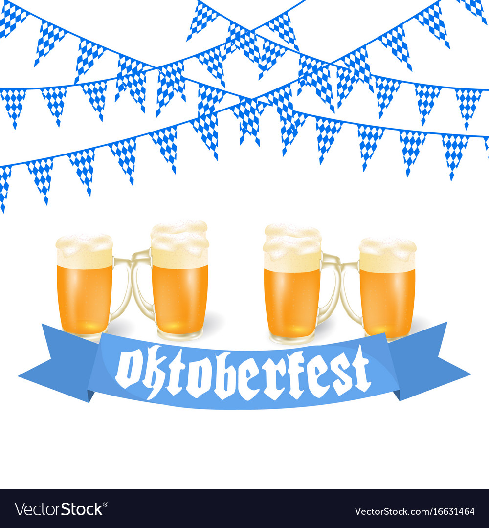 Oktoberfest banners in bavarian color feast Vector Image